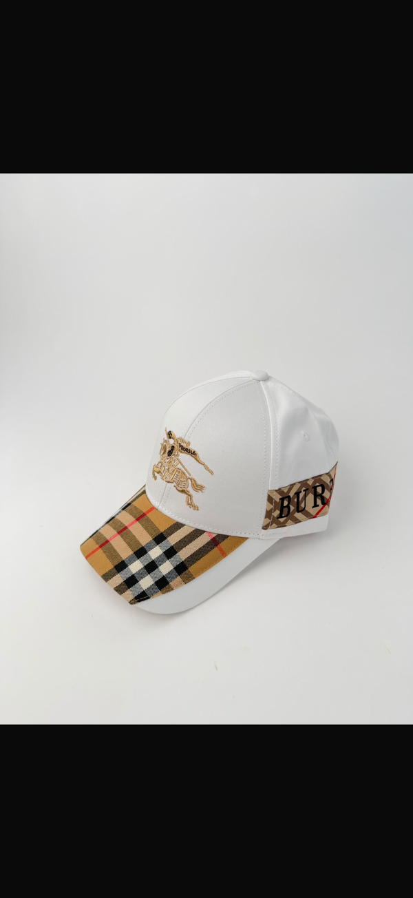 🔥 GORRA BURBERRY EKD WHITE ✅ CALIDAD PREMIUM ‼️ UNIDADES LIMITADAS